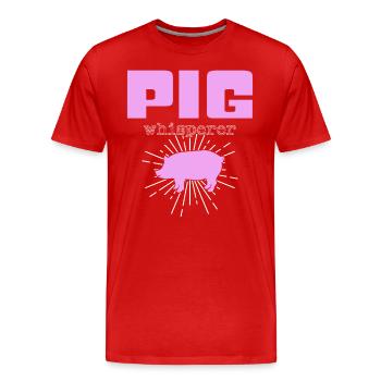 Chuchoteur de cochon - T-shirt bio Premium Homme - rouge - Devant - Damien (186cm)