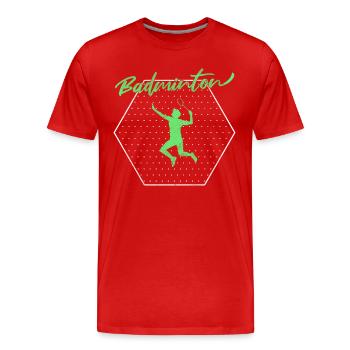 Badminton - T-shirt bio Premium Homme - rouge - Devant - Damien (186cm)