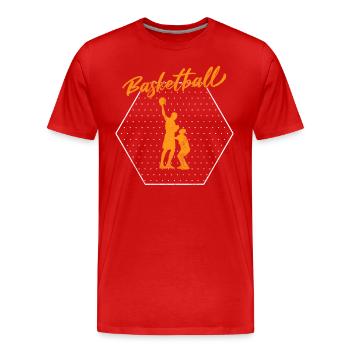 Basket-ball - T-shirt bio Premium Homme - rouge - Devant - Damien (186cm)