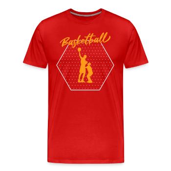 Basket-ball - T-shirt bio Premium Homme - rouge - Devant - Damien (186cm)