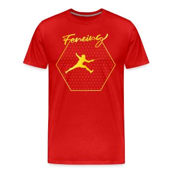 Fencing - Men's Premium Organic T-Shirt - red - Front - Damien (186cm)