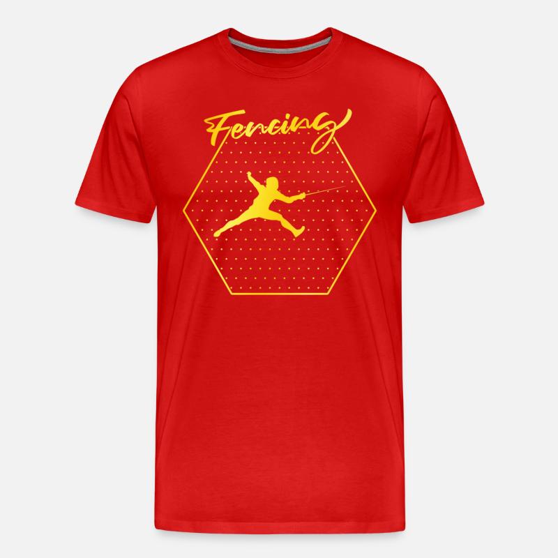 Fechten - Männer Premium Bio T-Shirt - Rot