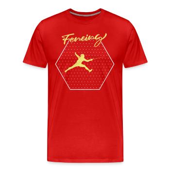 Fencing - Men's Premium Organic T-Shirt - red - Front - Damien (186cm)