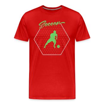 Soccer soccer - T-shirt bio Premium Homme - rouge - Devant - Damien (186cm)