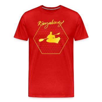 Kayaking - Men's Premium Organic T-Shirt - red - Front - Damien (186cm)