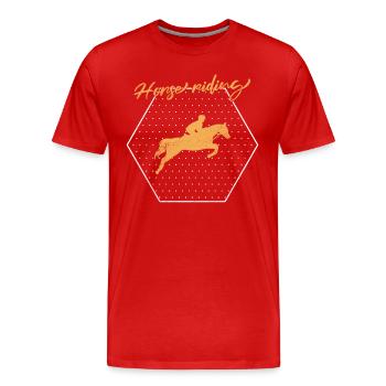 Équitation - T-shirt bio Premium Homme - rouge - Devant - Damien (186cm)