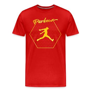 Parkour - Men's Premium Organic T-Shirt - red - Front - Damien (186cm)