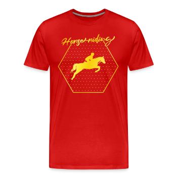 Équitation - T-shirt bio Premium Homme - rouge - Devant - Damien (186cm)
