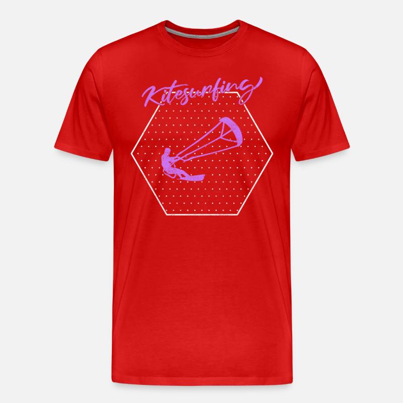 Kite surfen - Männer Premium Bio T-Shirt - Rot