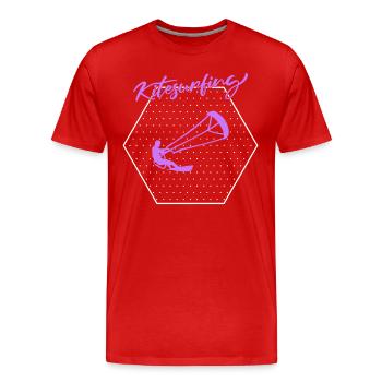 Kite surfing - Men's Premium Organic T-Shirt - red - Front - Damien (186cm)