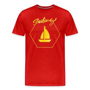 Sail - Men's Premium Organic T-Shirt - red - Front - Damien (186cm)
