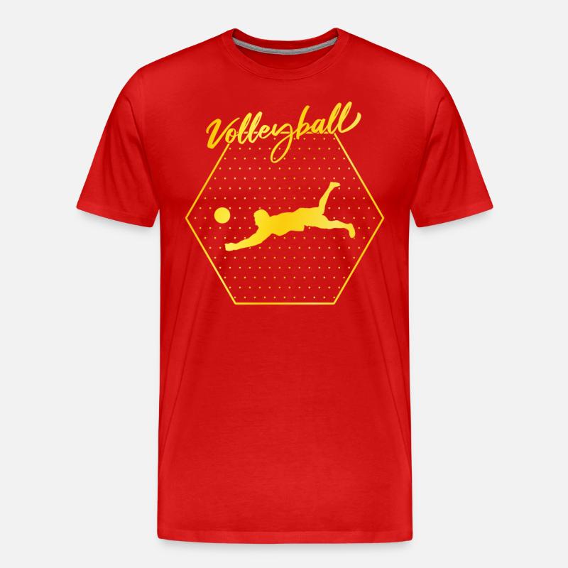 Volleyball - Männer Premium Bio T-Shirt - Rot