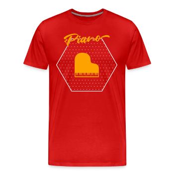 Piano - T-shirt bio Premium Homme - rouge - Devant - Damien (186cm)