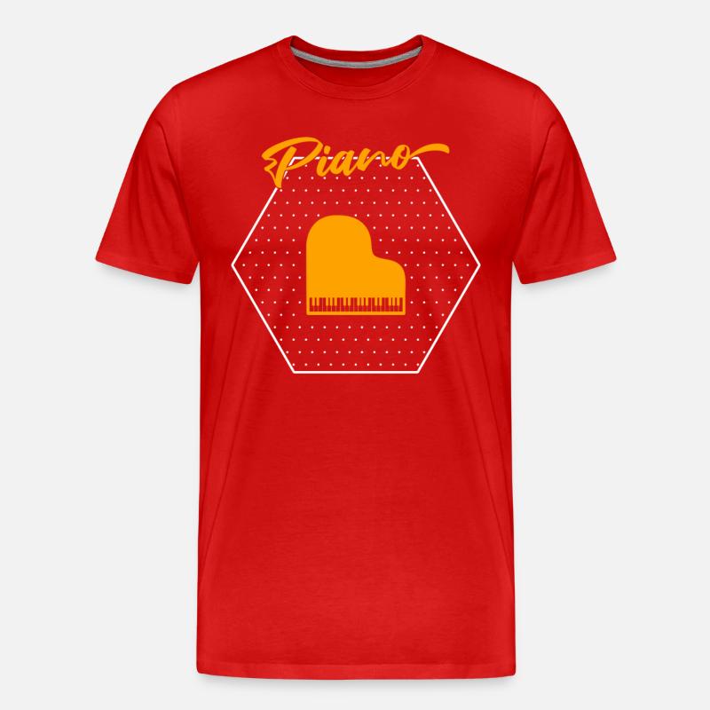 Klavier - Männer Premium Bio T-Shirt - Rot