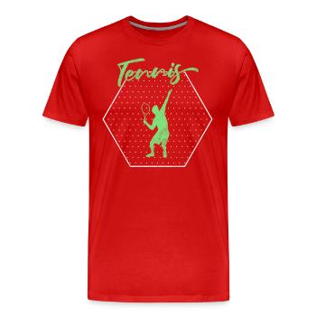 Tennis - T-shirt bio Premium Homme - rouge - Devant - Damien (186cm)
