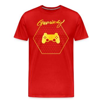 Gaming - Männer Premium Bio T-Shirt - Rot - Vorne - Damien (186cm)