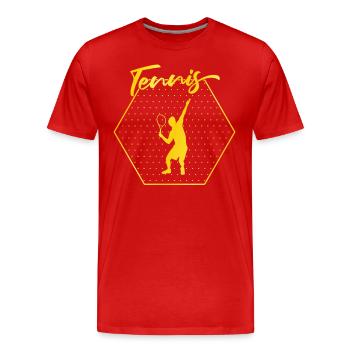 Tennis - T-shirt bio Premium Homme - rouge - Devant - Damien (186cm)