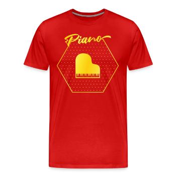 Piano - T-shirt bio Premium Homme - rouge - Devant - Damien (186cm)