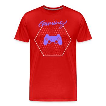 Gaming - Männer Premium Bio T-Shirt - Rot - Vorne - Damien (186cm)