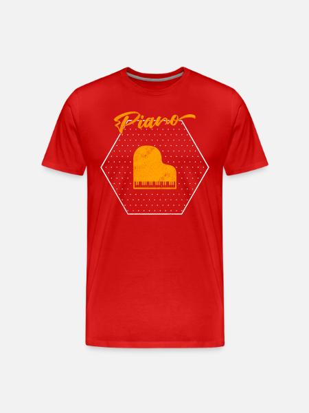 Piano - Men's Premium Organic T-Shirt - red