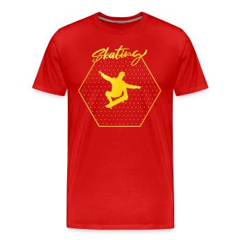 Skaten - Männer Premium Bio T-Shirt - Rot - Vorne - Damien (186cm)