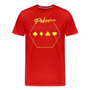 Poker - Men's Premium Organic T-Shirt - red - Front - Damien (186cm)