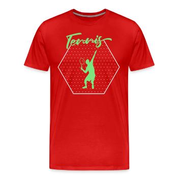 Tennis - T-shirt bio Premium Homme - rouge - Devant - Damien (186cm)