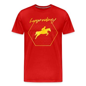 Équitation - T-shirt bio Premium Homme - rouge - Devant - Damien (186cm)