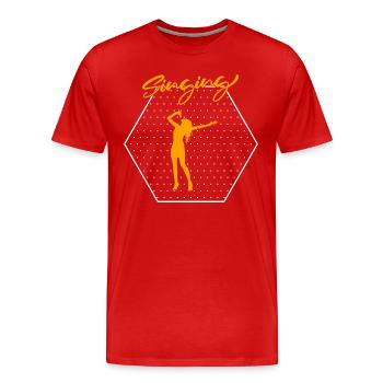 Sing - Men's Premium Organic T-Shirt - red - Front - Damien (186cm)