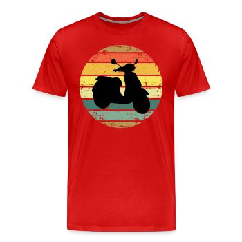 Scooter Rider Scootering Moto Vintage Retro - T-shirt bio Premium Homme - rouge - Devant - Damien (186cm)