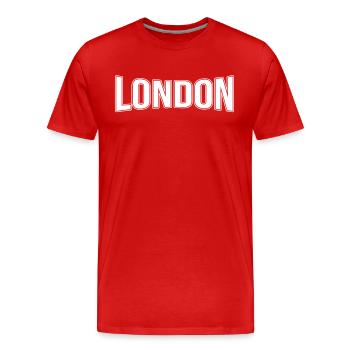 Londres - T-shirt bio Premium Homme - rouge - Devant - Damien (186cm)