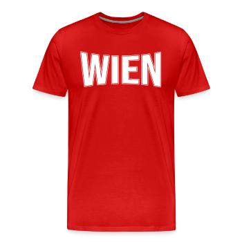 Vienna - Men's Premium Organic T-Shirt - red - Front - Damien (186cm)