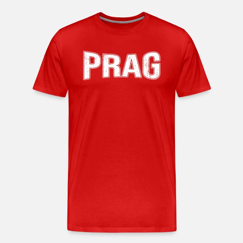 Prag - Männer Premium Bio T-Shirt - Rot