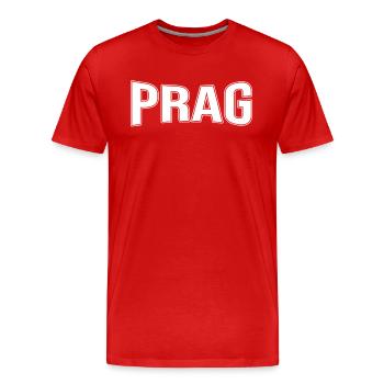 Prague - T-shirt bio Premium Homme - rouge - Devant - Damien (186cm)