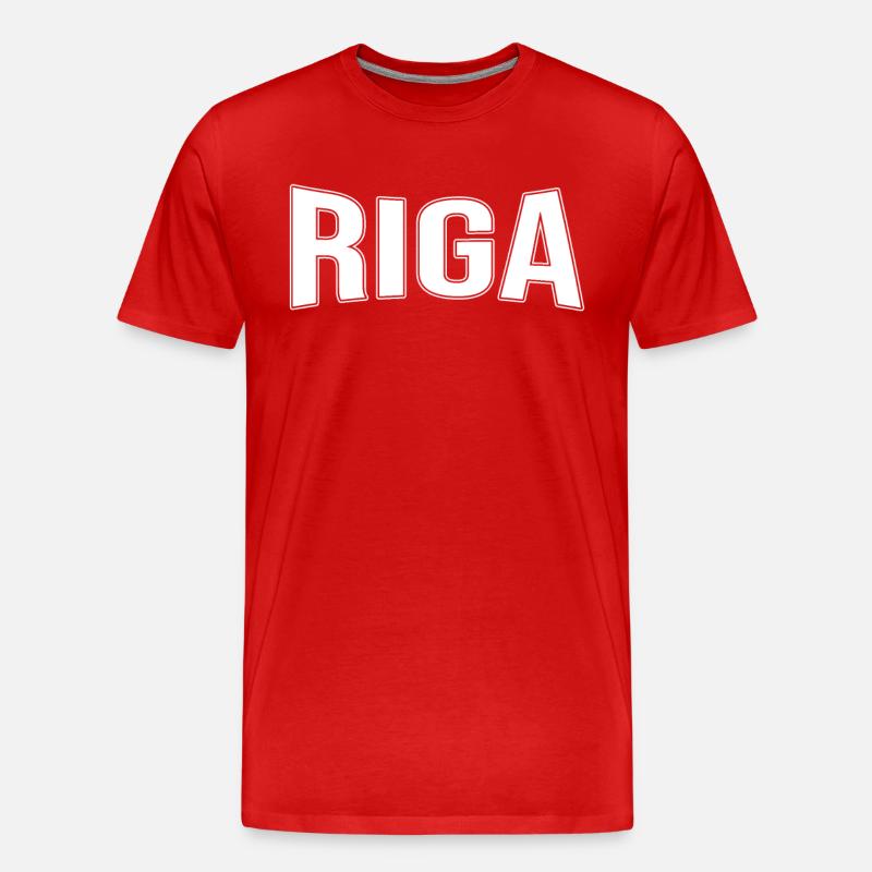 Riga - Männer Premium Bio T-Shirt - Rot