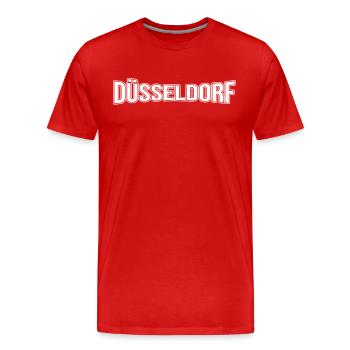 Dusseldorf - T-shirt bio Premium Homme - rouge - Devant - Damien (186cm)