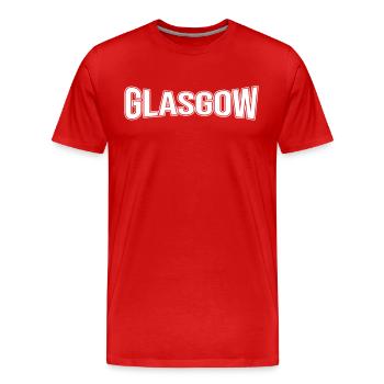 Glasgow - T-shirt bio Premium Homme - rouge - Devant - Damien (186cm)