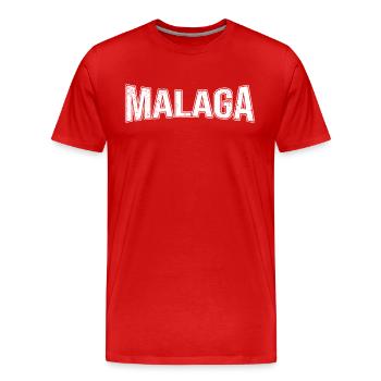 Malaga - T-shirt bio Premium Homme - rouge - Devant - Damien (186cm)