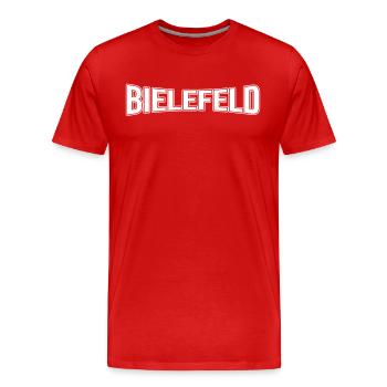 Bielefeld - Männer Premium Bio T-Shirt - Rot - Vorne - Damien (186cm)
