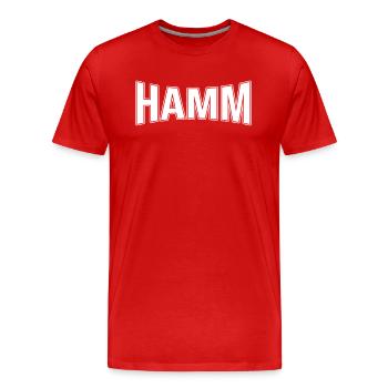 Hamm - Männer Premium Bio T-Shirt - Rot - Vorne - Damien (186cm)