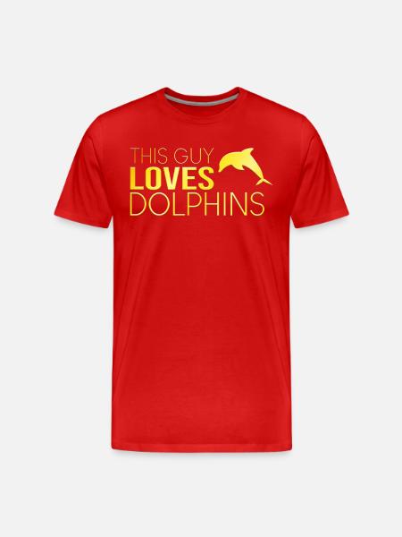 This guy loves dolphins - Men's Premium Organic T-Shirt - red