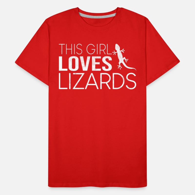 Dieses Mädchen liebt Eidechsen Männer Premium Bio T-Shirt