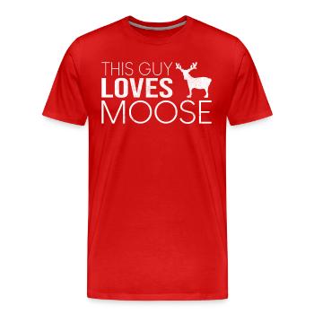 Dieser Typ mag Elche - Männer Premium Bio T-Shirt - Rot - Vorne - Damien (186cm)