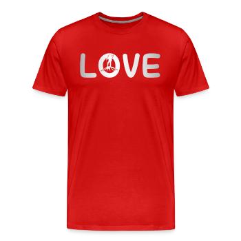 Mountaineering Love - Men's Premium Organic T-Shirt - red - Front - Damien (186cm)