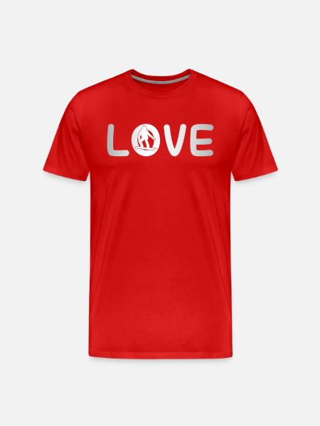 Snowboarding Liebe - Männer Premium Bio T-Shirt - Rot
