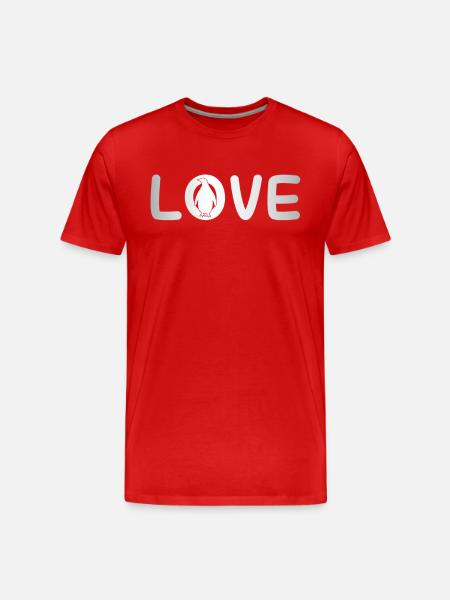Penguin Love - Men's Premium Organic T-Shirt - red