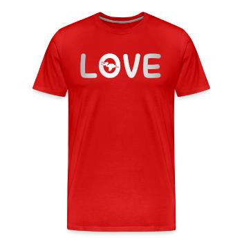 Pelikan Amour - T-shirt bio Premium Homme - rouge - Devant - Damien (186cm)