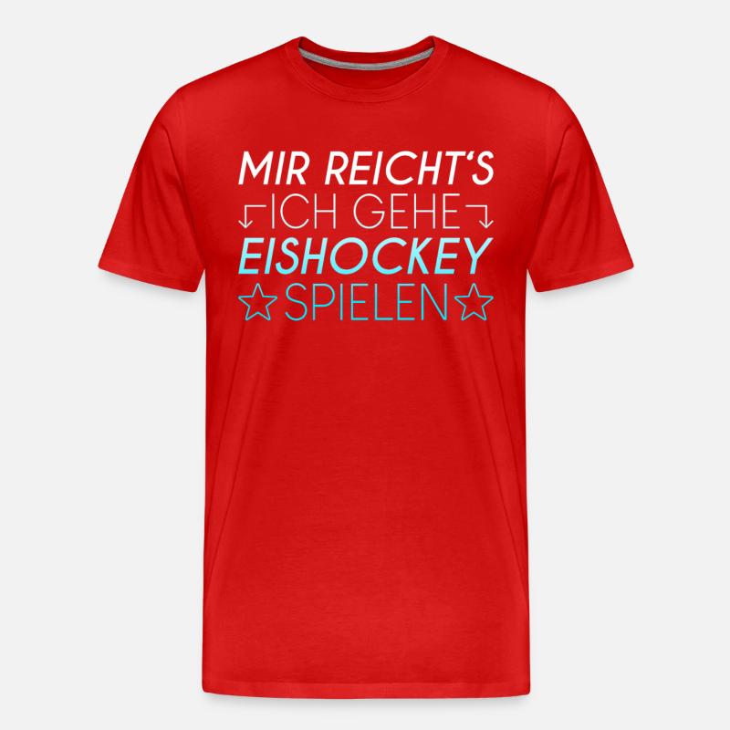Eishockey Spruch - Männer Premium Bio T-Shirt - Rot
