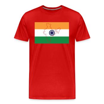 Drapeau de l’Inde - T-shirt bio Premium Homme - rouge - Devant - Damien (186cm)