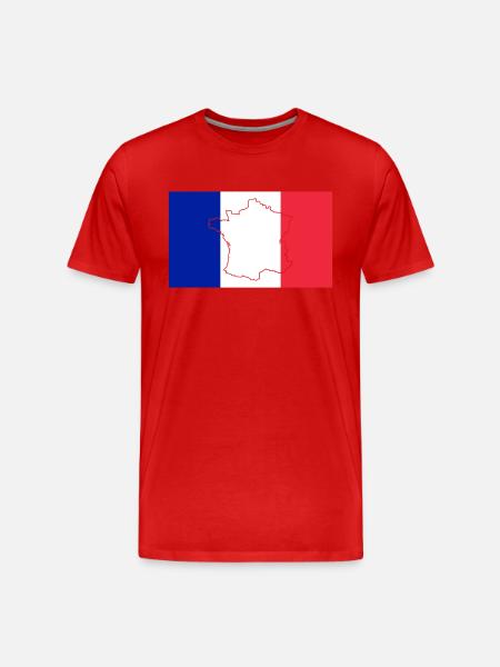 France Flag - Men's Premium Organic T-Shirt - red